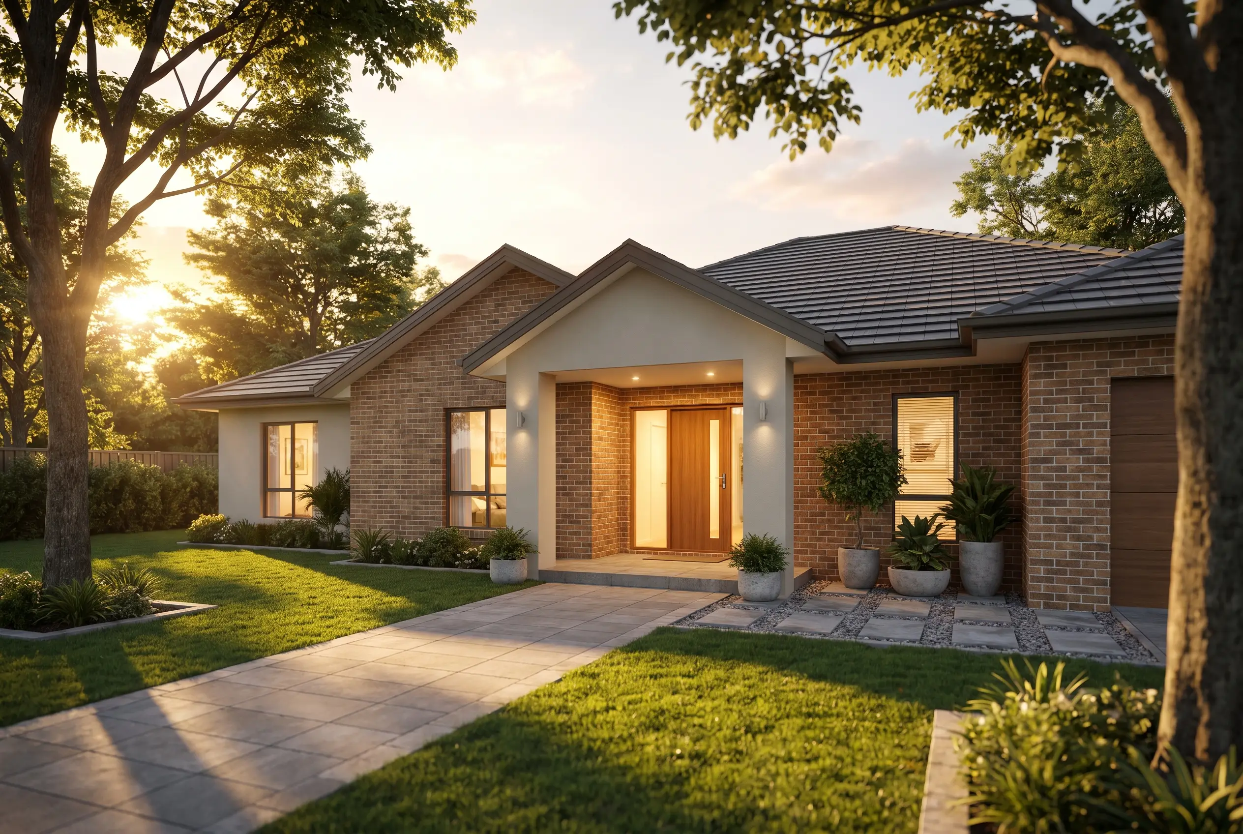 Suburban home · golden hour