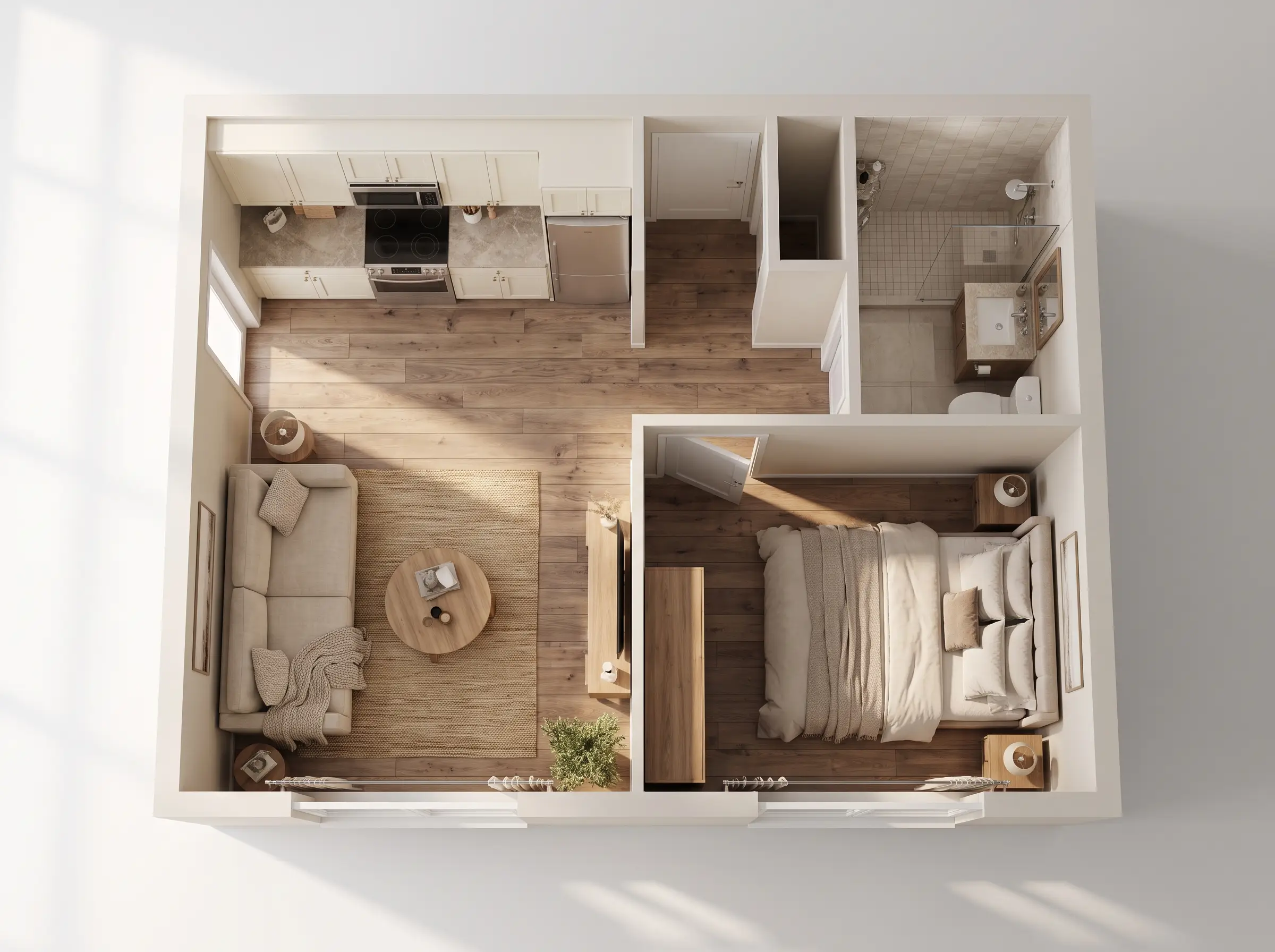 Furnished apartment plan · top-down