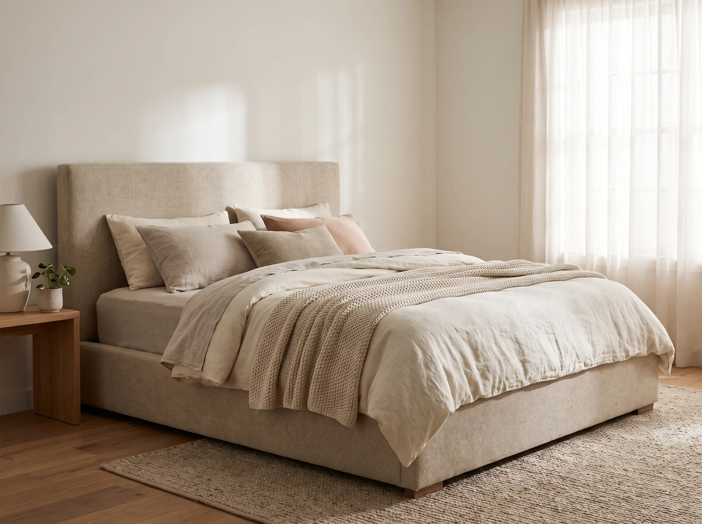Bed frame · linen dressing