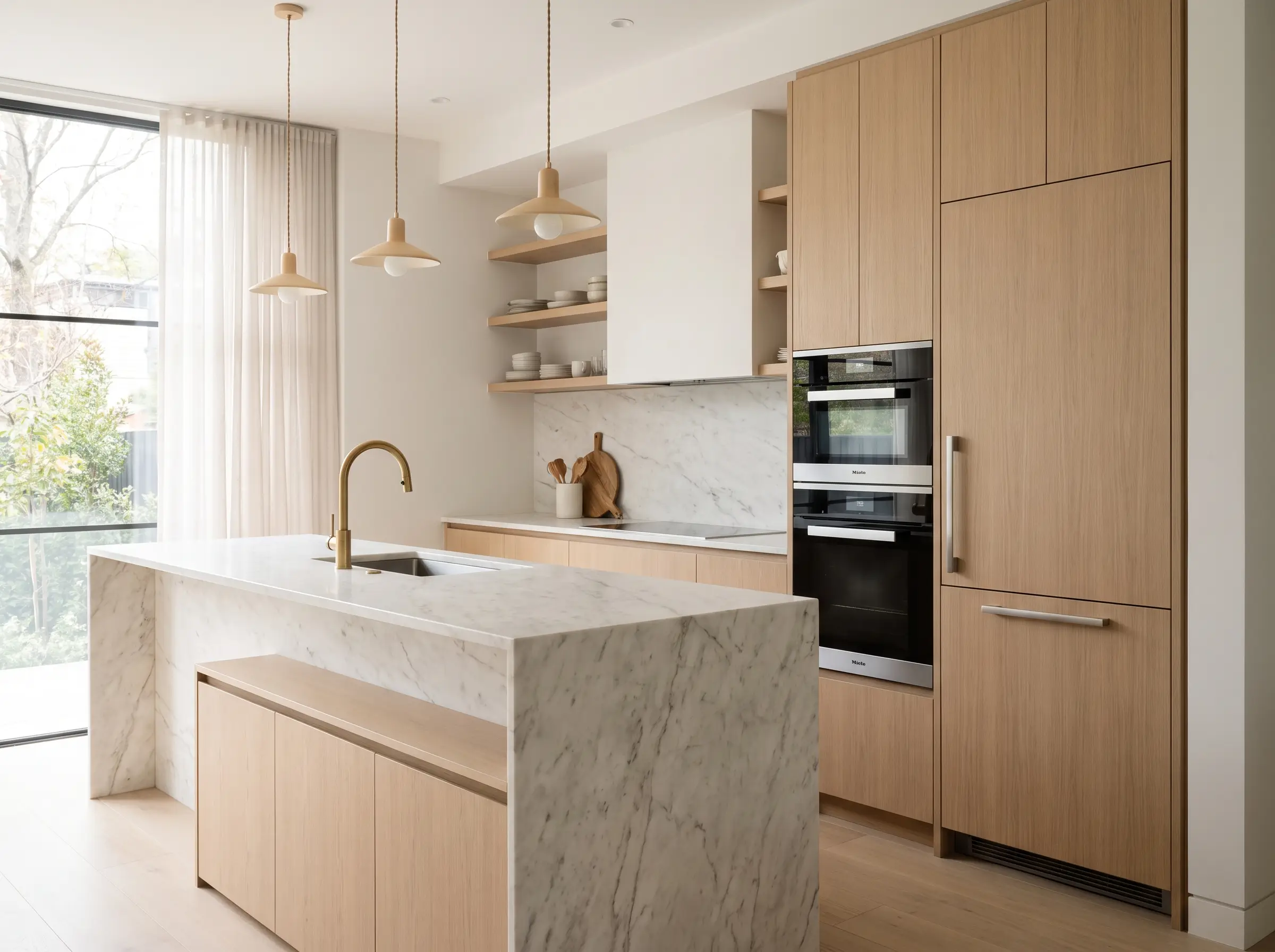Material board vs. rendered kitchen · comparison